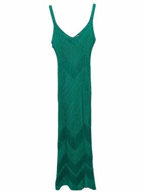 Knitted Crochet Green Dress